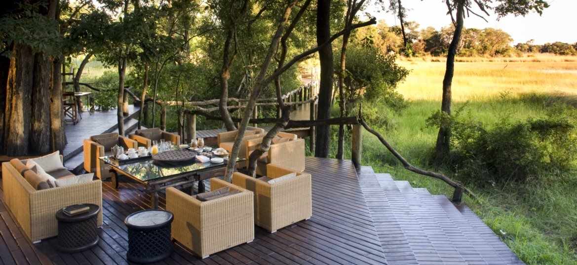 Picture of lunch on the outside porch at &Beyond Nxabega Tented Camp