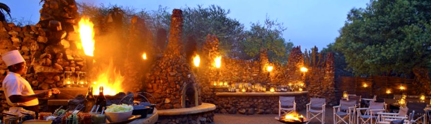 Photo of evening dinner at Phinda Mountain Lodge